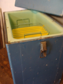 Koelbox metaal blauw origineel VERKOCHT