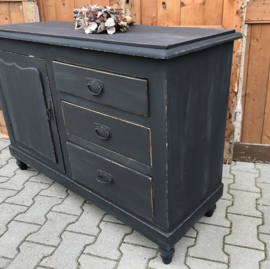 Commode lage kast brocante grijs VERKOCHT