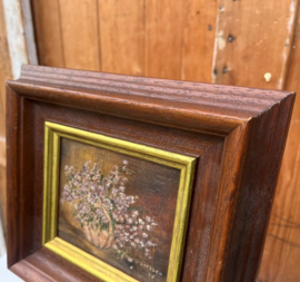 Schilderij bloemen stilleven hout VERKOCHT