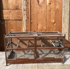Vogelkooi oude kooi hout 59 x 25 x 33 cm