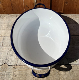 Emaille schaal bak wit 43 x 29 cm origineel