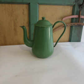 Pot emaille koffiepot groen GERESERVEERD