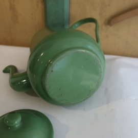 Pot emaille koffiepot groen hoogte 24 cm