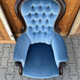 Luie stoel fauteuil stoffen bekleding VERKOCHT