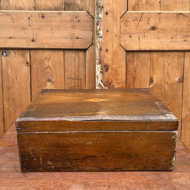 Scheerkist hout origineel kist met lade