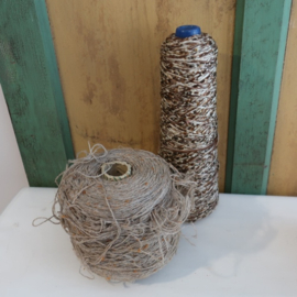 Wol garen op spoel groot beige bruin goud