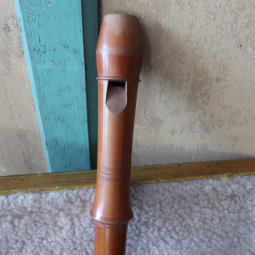 Blokfluit hout lengte 48,5 cm vintage in kist