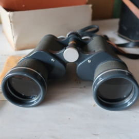 Verrekijker vintage 7 x 50 grijs retro hoes