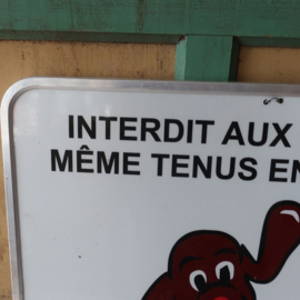 Wand plaat Interdit aux chiens metaal bord
