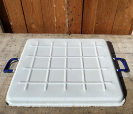 Emaille dienblad wit 65 x 42,5 cm origineel