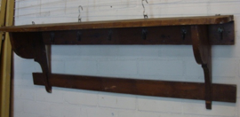 Kapstok wandmodel regaal brocante origineel 110 cm VERKOCHT