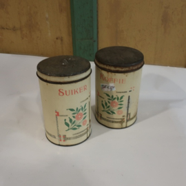 Blik voorraad origineel Suiker Koffie oud