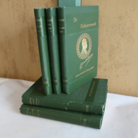 Set 5 oude boeken decoratie breed 10 cm groen