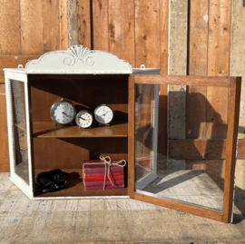 Vitrine kast 1930 wit pronk sier wand