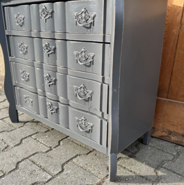 Ladekast grijs 4 laden halkast 71 x 33 x 62 cm