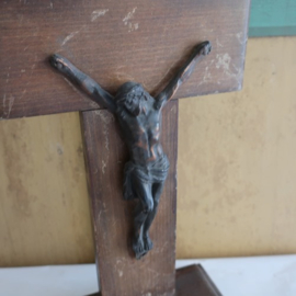 Crucifix kruis hout standaard origineel 39 cm