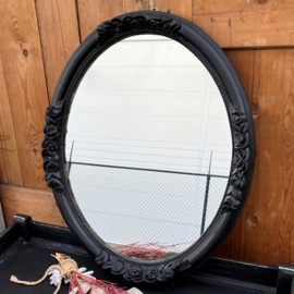 Spiegel in lijst zwart hout 47,5 x 57,5 VERKOCHT