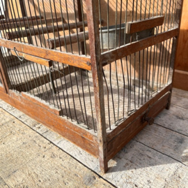 Vogelkooi oude kooi hout 59 x 25 x 33 cm
