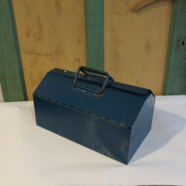 Kist koffer gereedschap metaal blauw barnfound