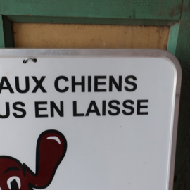 Wand plaat Interdit aux chiens metaal bord