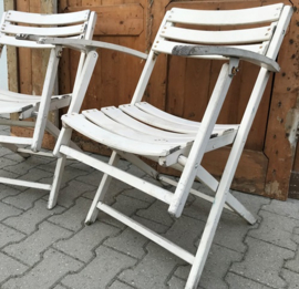 Strand stoelen hout wit latten tuinstoel VERKOCHT