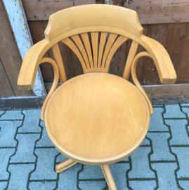 Buro stoel Captain chair hout VERKOCHT