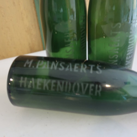 Fles bierfles groen glas M. Pansaerts Haekendover