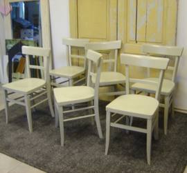 Cafe stoelen 6 stuks hout eetkamer grijs VERKOCHT