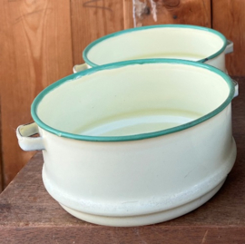 Emaille lunchtrommel tiffin dabba creme