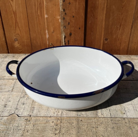 Emaille schaal bak wit 43 x 29 cm origineel