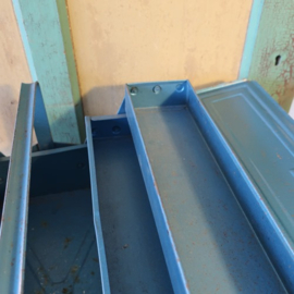 Kist koffer metaal gereedschap blauw 43 cm