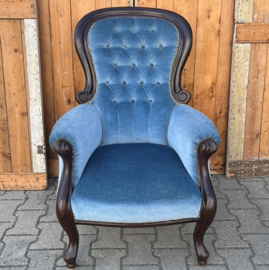 Luie stoel fauteuil stoffen bekleding VERKOCHT