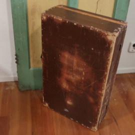 Kist koffer antiek hout origineel plat 75 cm