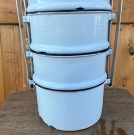 Emaille lunchtrommel tiffin dabba 5 bakken