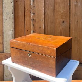 Schrijfkist reiskist lessenaar hout origineel