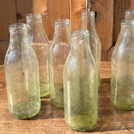 Fles melkfles blank glas origineel melk VERKOCHT