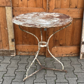 Tuintafel bistrotafel ijzer metaal creme rond