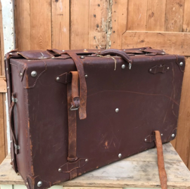 Koffer leer bruin 85 x 48 cm origineel reiskoffer
