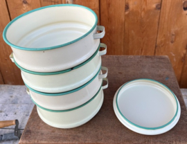 Emaille lunchtrommel tiffin dabba creme
