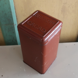 Blik Blooker's Cacao metaal origineel 10 x 10 x 19,5
