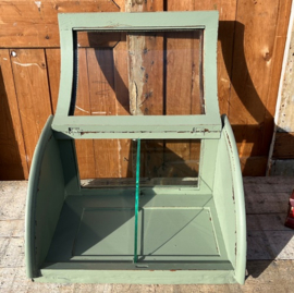 Vitrine kastje groen sier hoek pronk kast