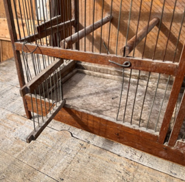 Vogelkooi oude kooi hout 59 x 25 x 33 cm