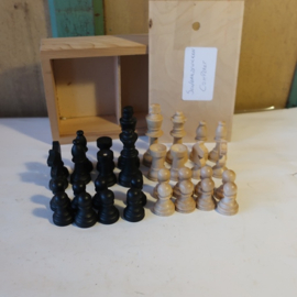 Schaakstukken schaakset hout compleet kist