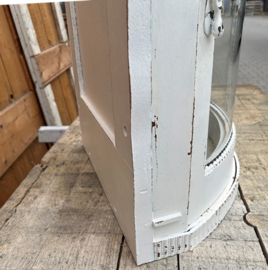 Vitrine kast wit sier hoek kastje VERKOCHT