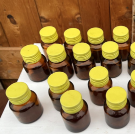 Flesje vaas glas bruin origineel apotheek