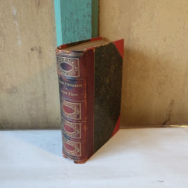Oud boek 1885 rug van leer Frans VERKOCHT