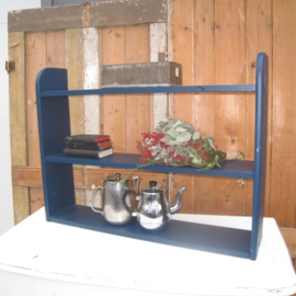 Wandschap 85 cm blauw brocante boekenschap