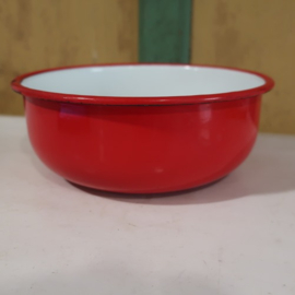 Emaille bak bakje schaal rood diameter 22 cm