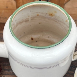 Pot emaille theepot creme diameter 12 cm