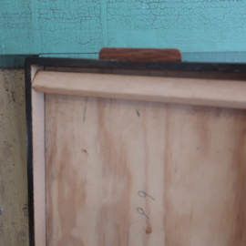 Scheerkist hout origineel kist VERKOCHT